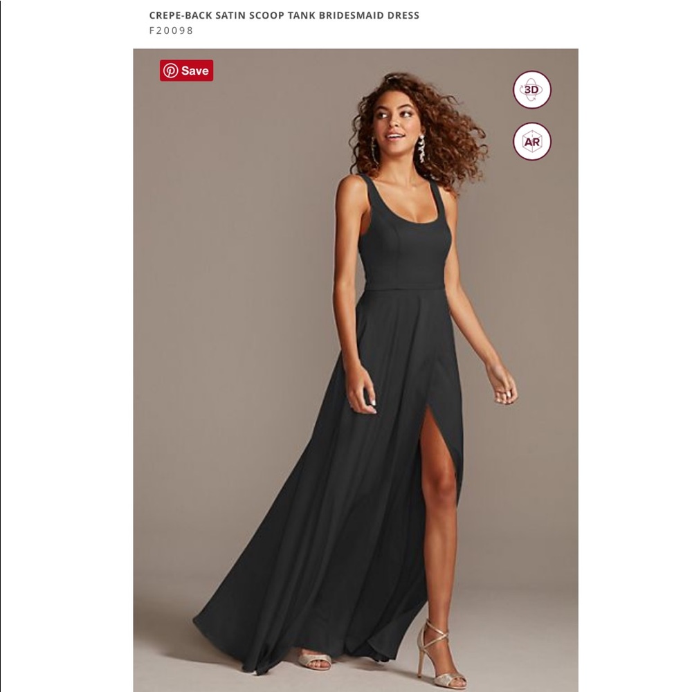 David’s Bridal Crepe Back Satin Scoop Tank Dress